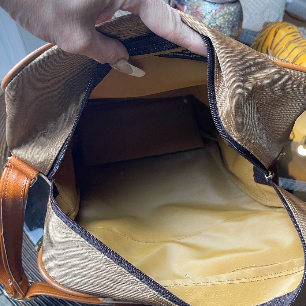 Samsonite Vintage Shoulder Bag Messenger Briefcase Luggage Tan Brown Leather - Picture 5 of 5